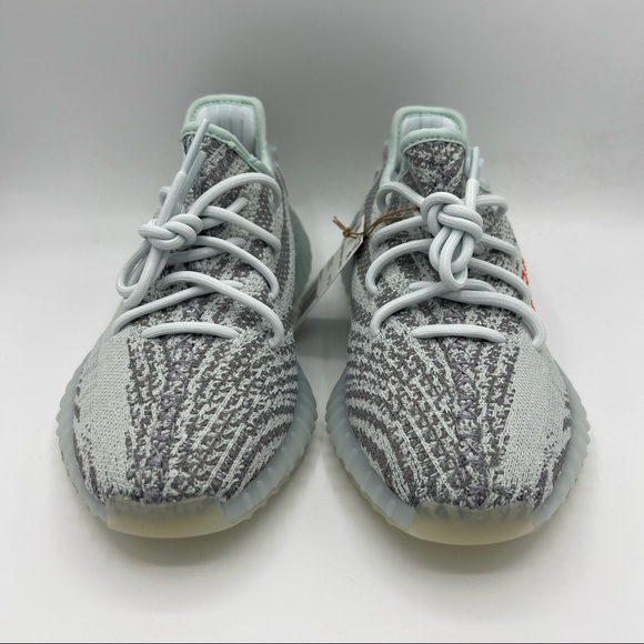 NWB Adidas Yeezy Boost 350 V2 Blue Tint GS Sneakers - Picture 4 of 10